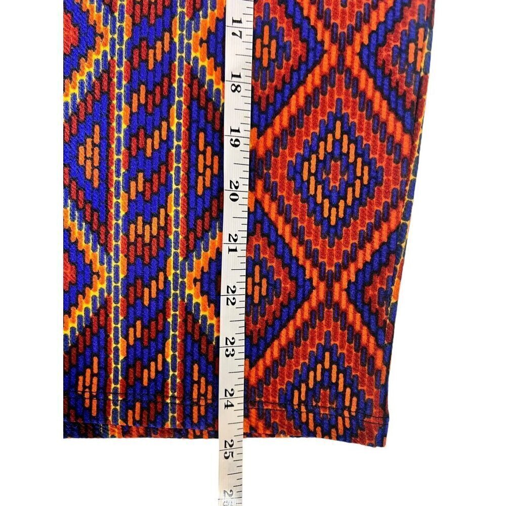 LuLaRoe Cassie Women's Burgundy & Royal Blue Skirt - Picture 8 of 8